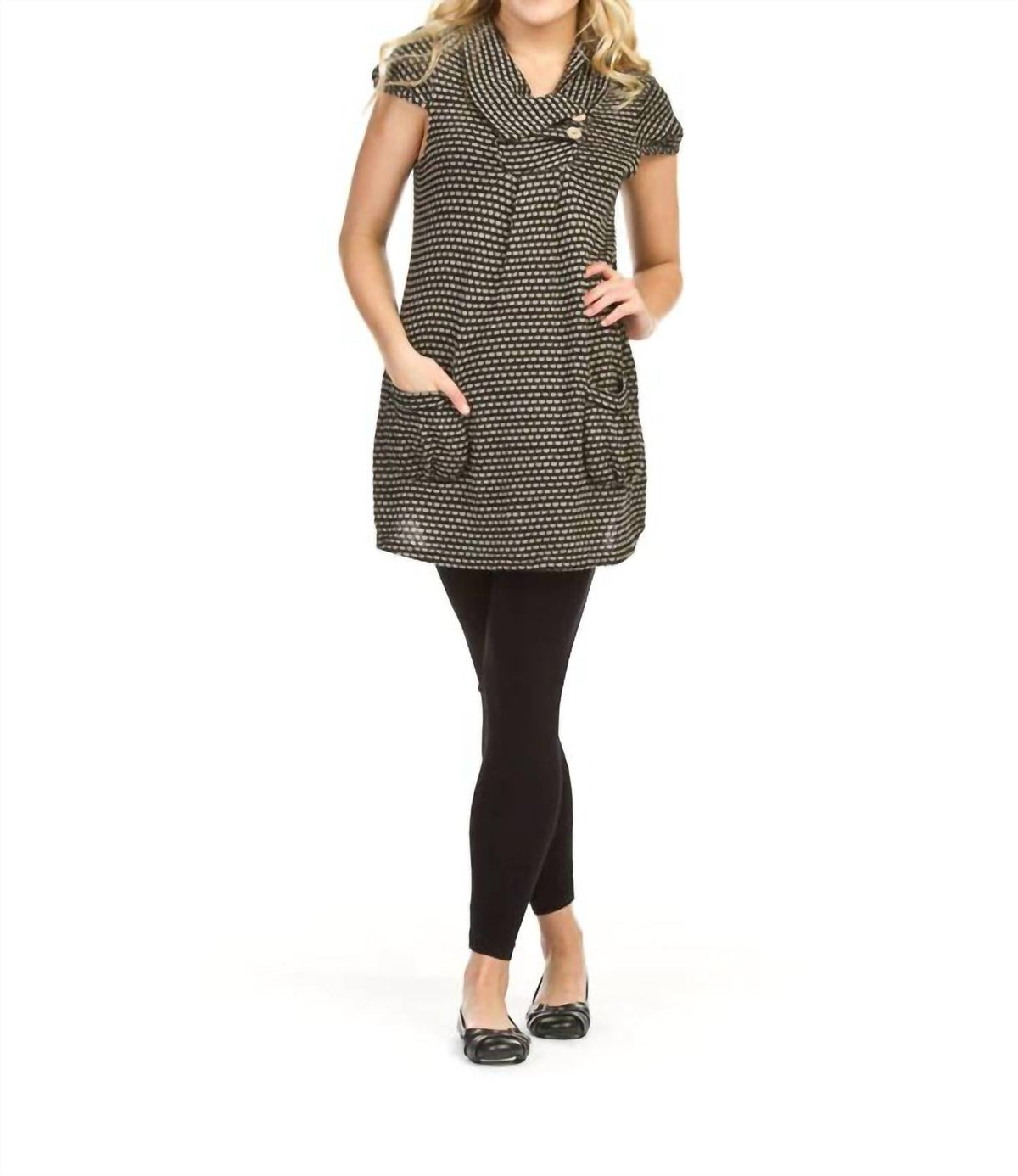 Papillon - Broken Stipe Print Drape Dress