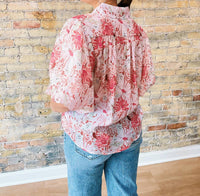 Papillon - Carrie Balloon Sleeve Top - blouses - clothing - floral