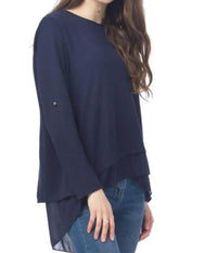 Papillon - Georgette Open Back Layered Tunic Top