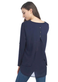 Papillon - Georgette Open Back Layered Tunic Top