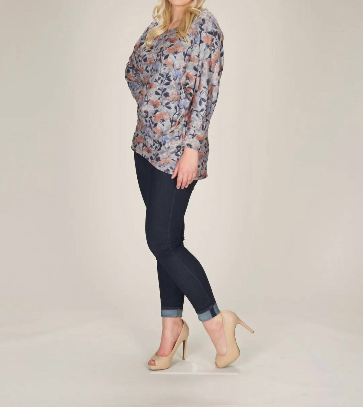 Papillon - High Low Floral Sweater