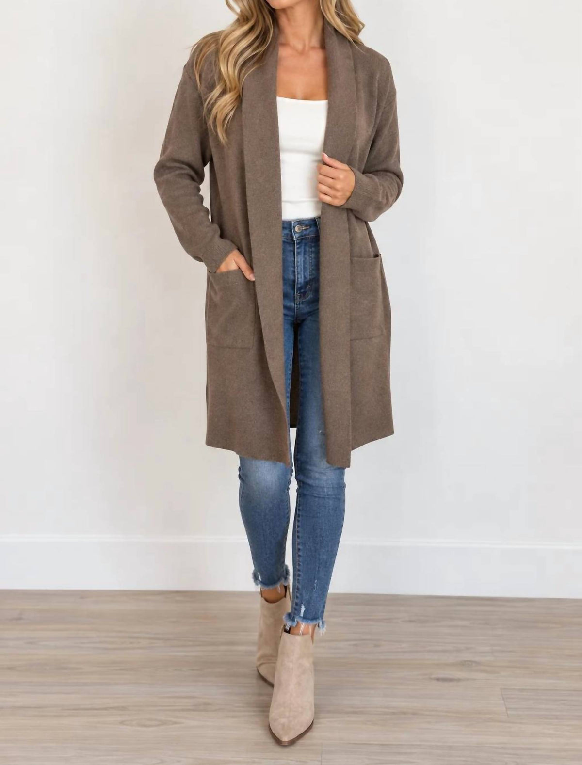 Papillon - Lapel Coatigan With Pockets