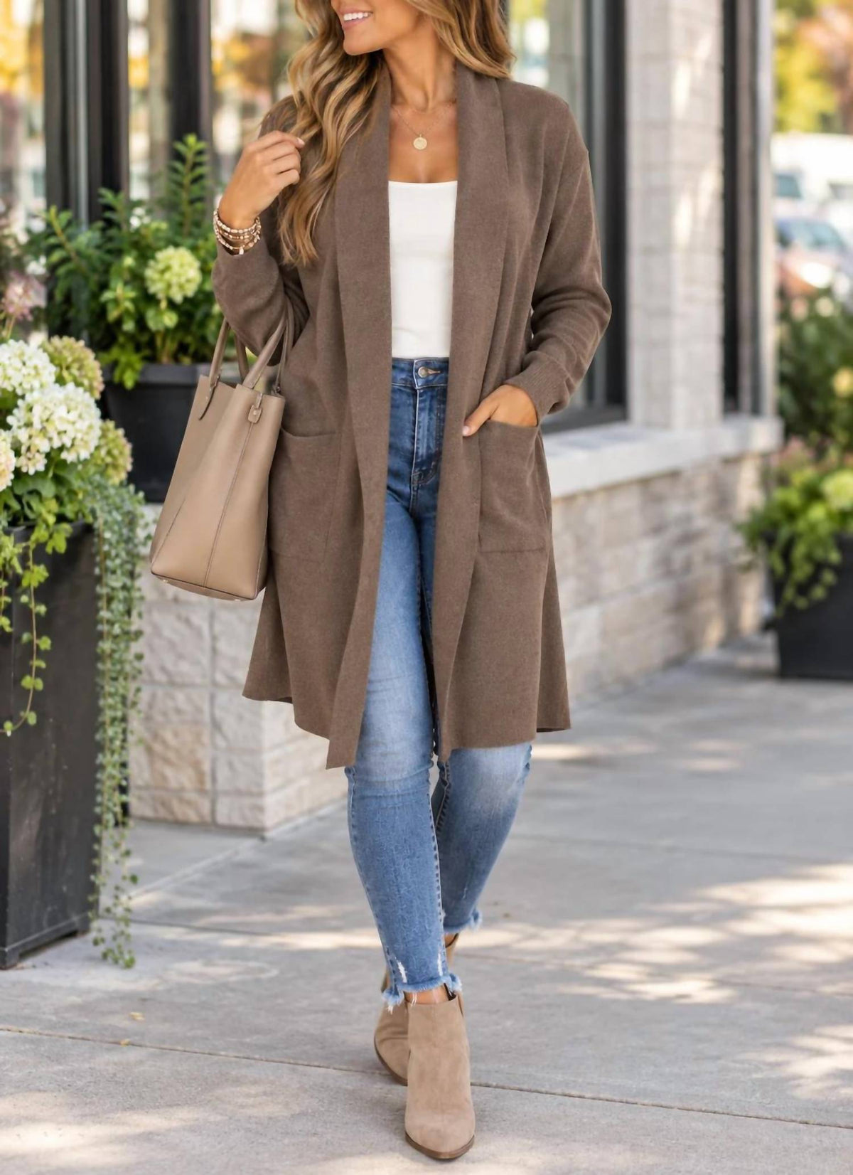 Papillon - Lapel Coatigan With Pockets