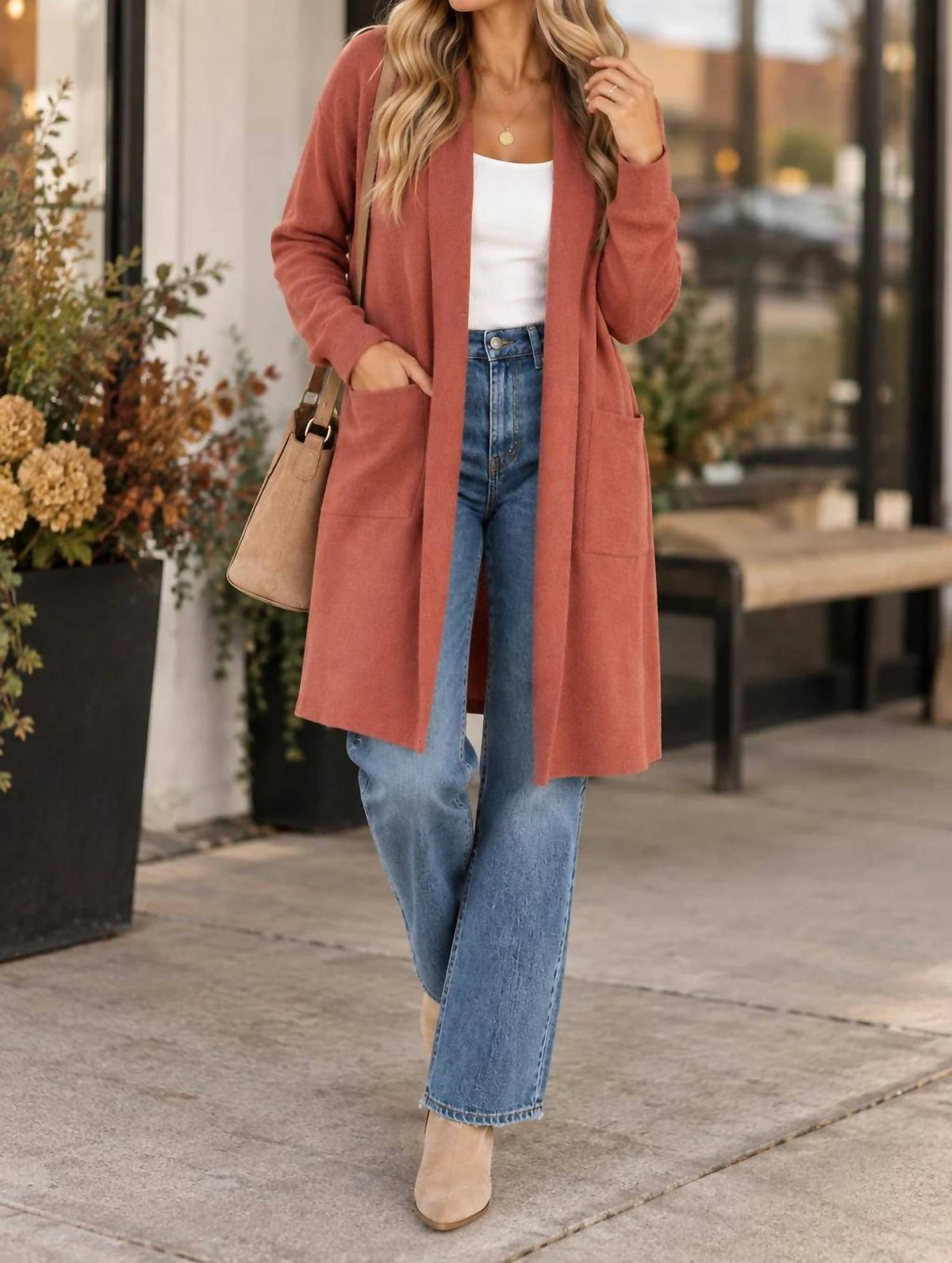 Papillon - Lapel Coatigan With Pockets