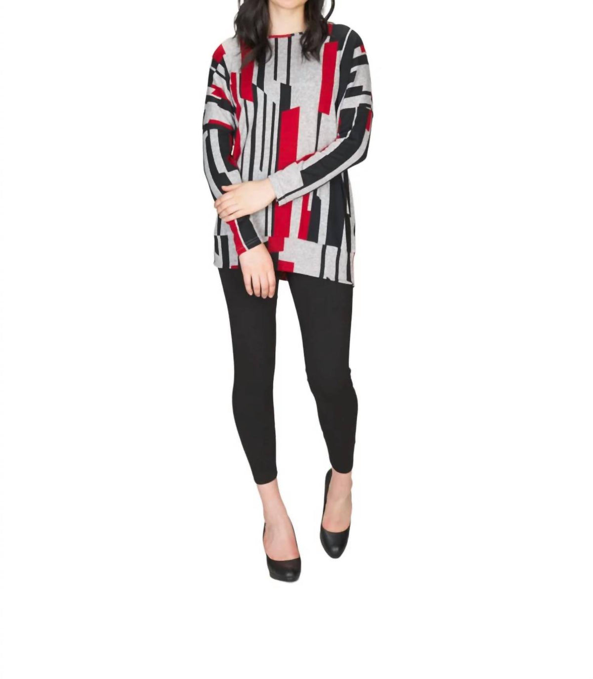 Papillon - Linear Print Oversized Sweatshirt