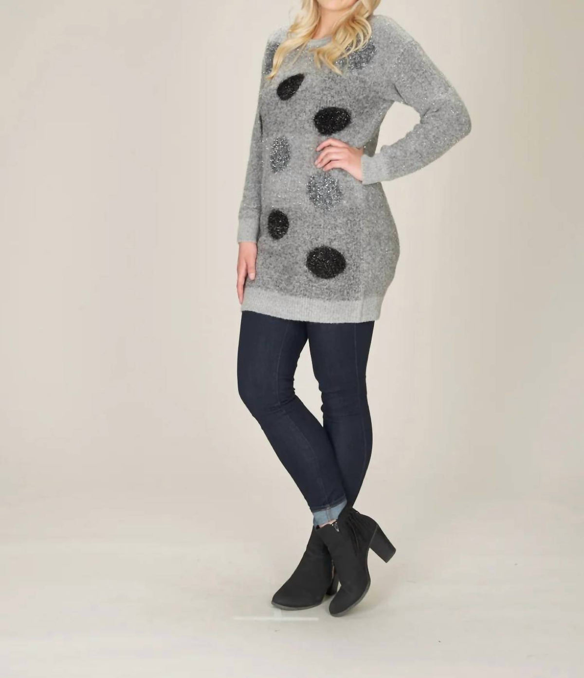 Papillon - Lurex Polka Dot Oversize Sweater