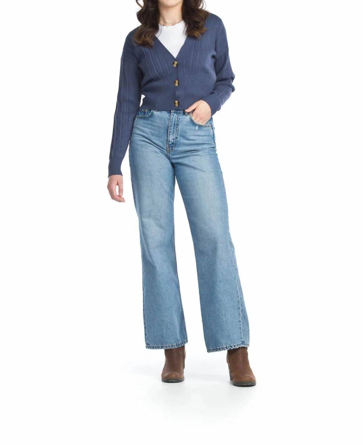 Papillon - Ribbed Short Cropped Cardigan
