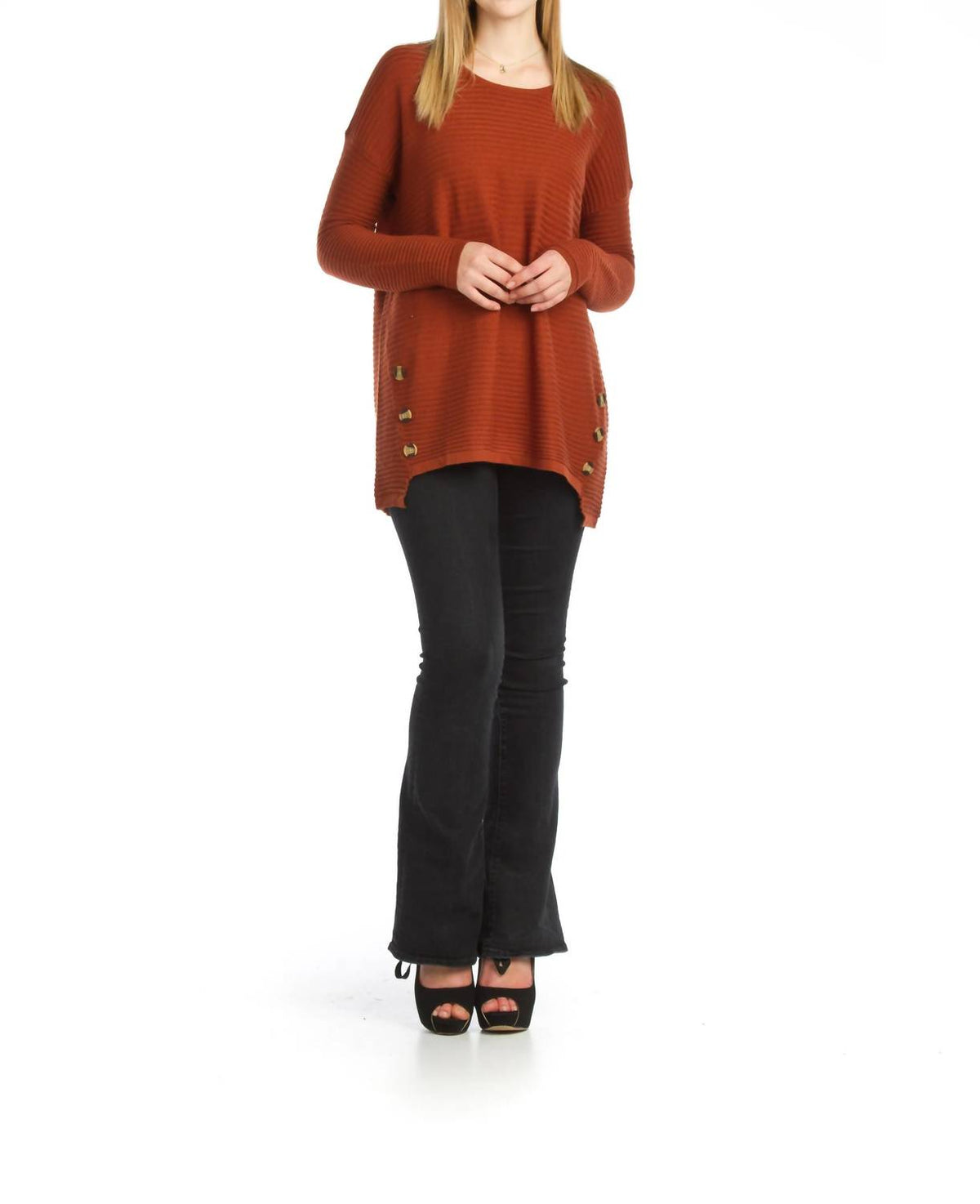 Papillon - Side Button Soft Ribbed Sweater