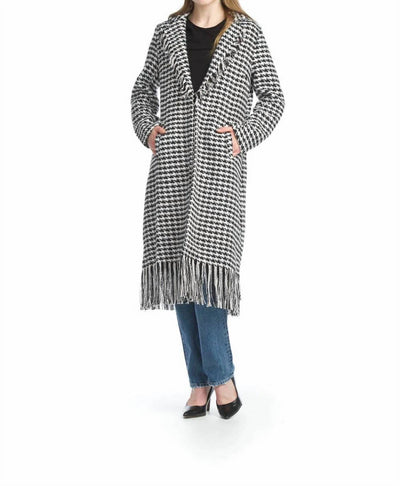 Papillon - Textured Houndstooth Longline Jacket