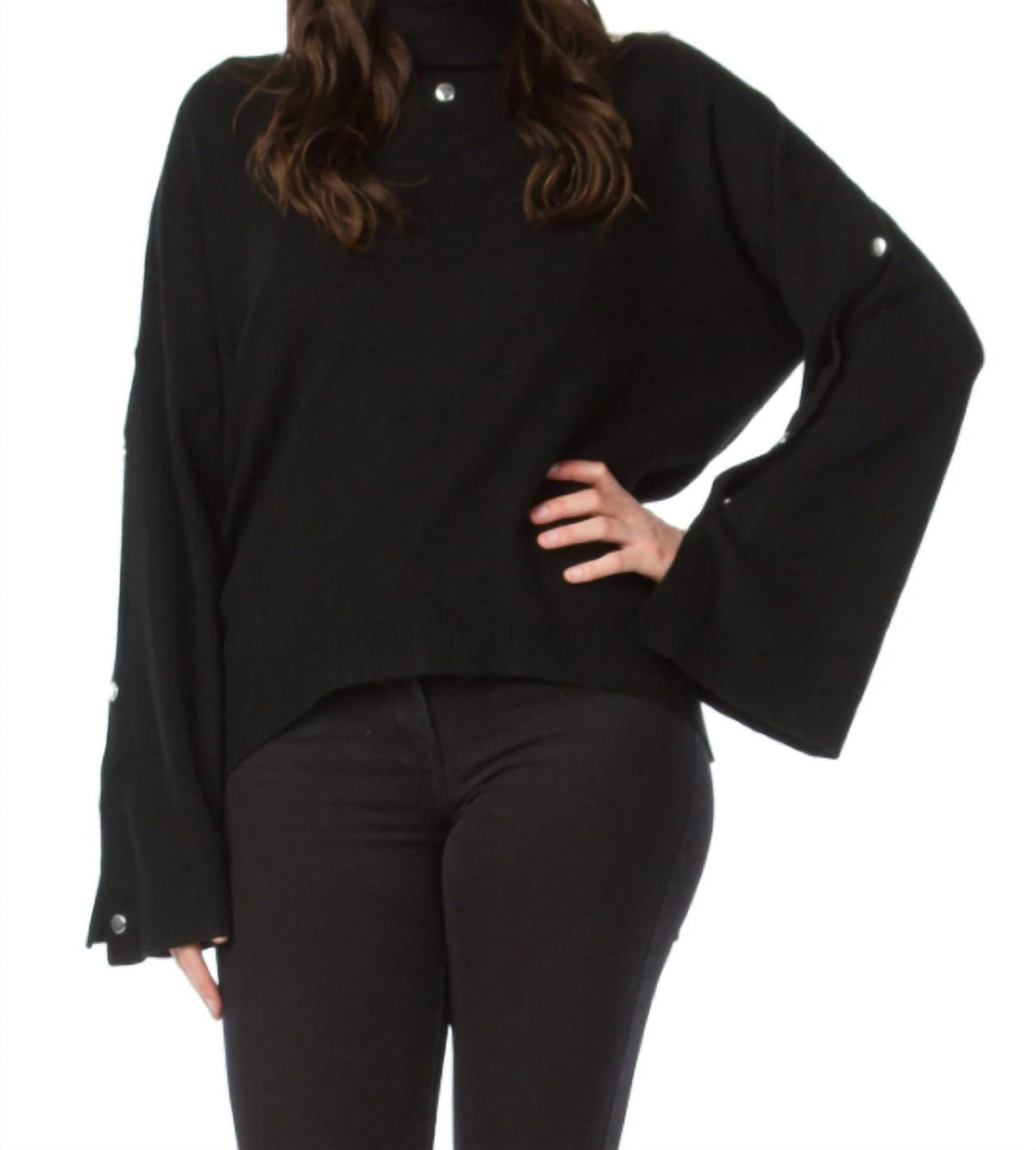 Papillon - Turtle Neck Sweater With Split Sleeves