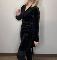 Papillon - Velvet Solid Shirt Dress
