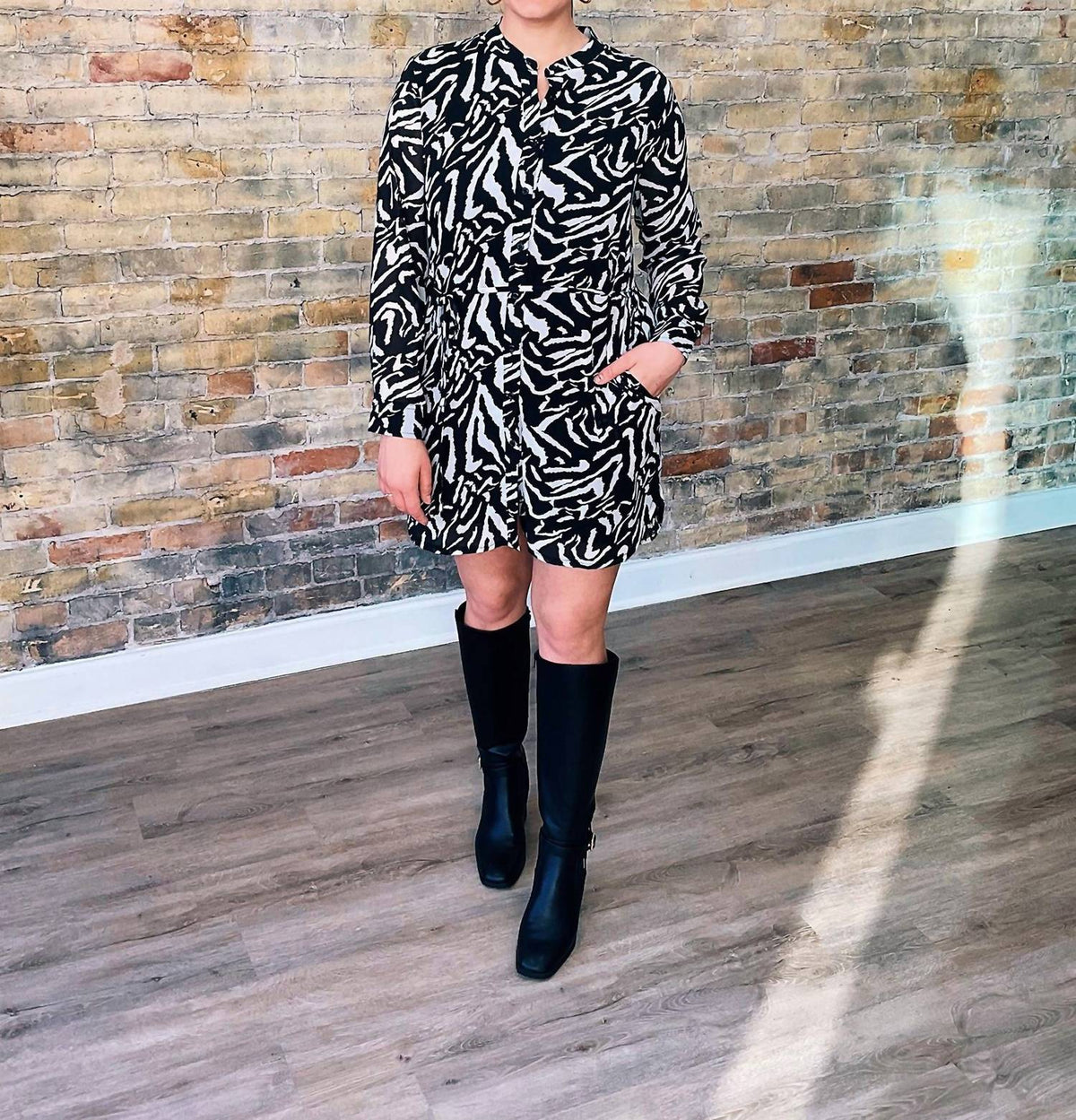 Papillon - Zebra Front Shirt Dress