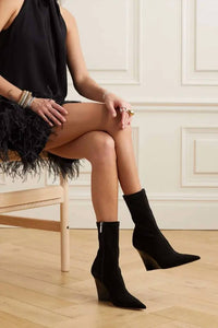 Paris Texas - Pre-loved Women's Wanda Suede Wedge Boot