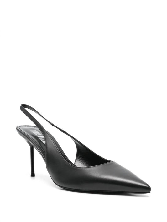 Paris Texas - Women's Lidia Slingback Pointed - toe Pin Heels - black - heels - leather