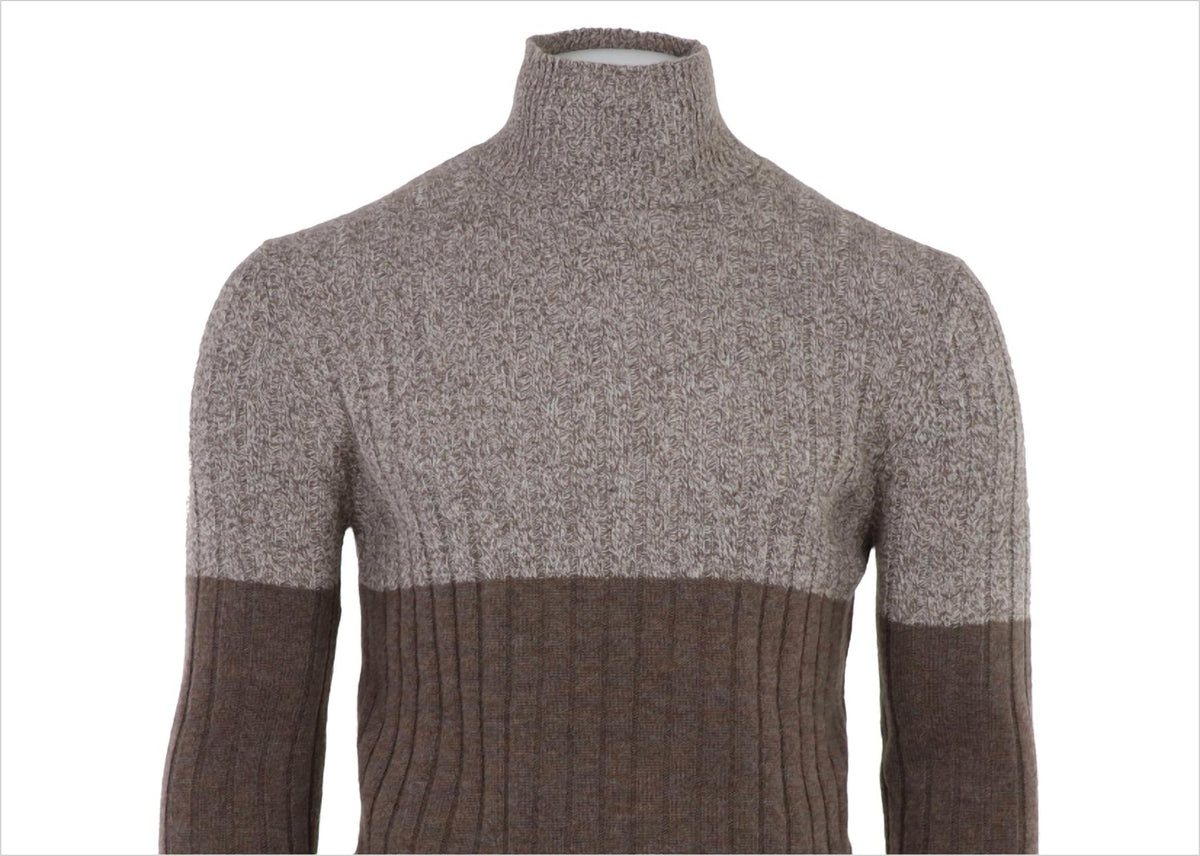 Pashmere - Men's Cashmere Mouline Mockneck Sweater