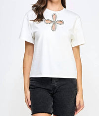 Pastel Design - Daisy Embellished Tee