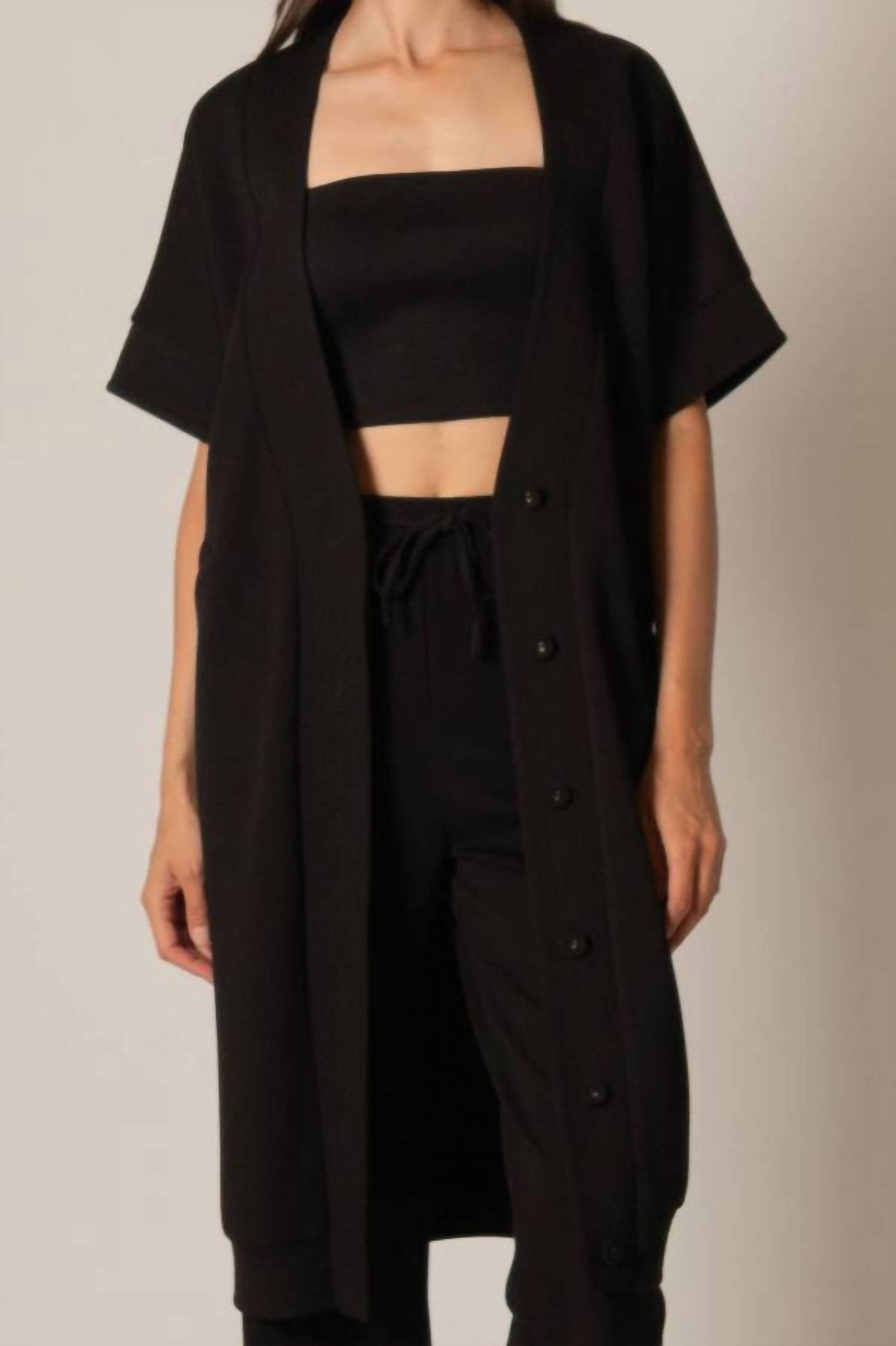 P.Cill - Butter Modal Cardigan - black - cardigans - clothing