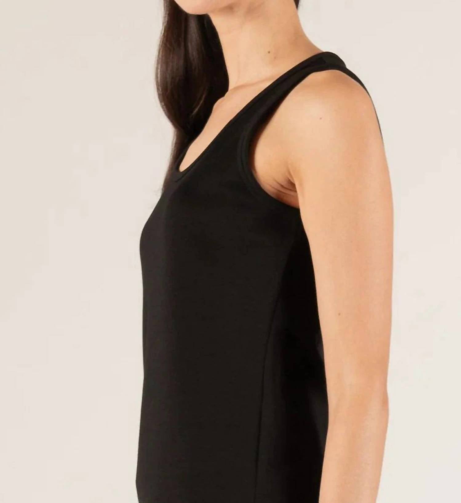 P.Cill - Butter Modal Simple Tank Top - black - clothing - modal