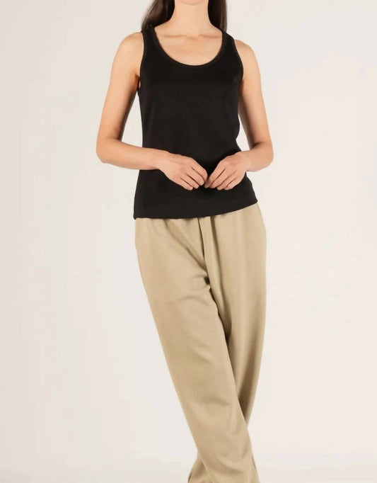 P.Cill - Butter Modal Simple Tank Top - black - clothing - modal