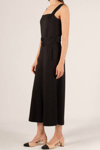 P.Cill - Lori Culotte Belted Jumpsuit - black - clothing - modal