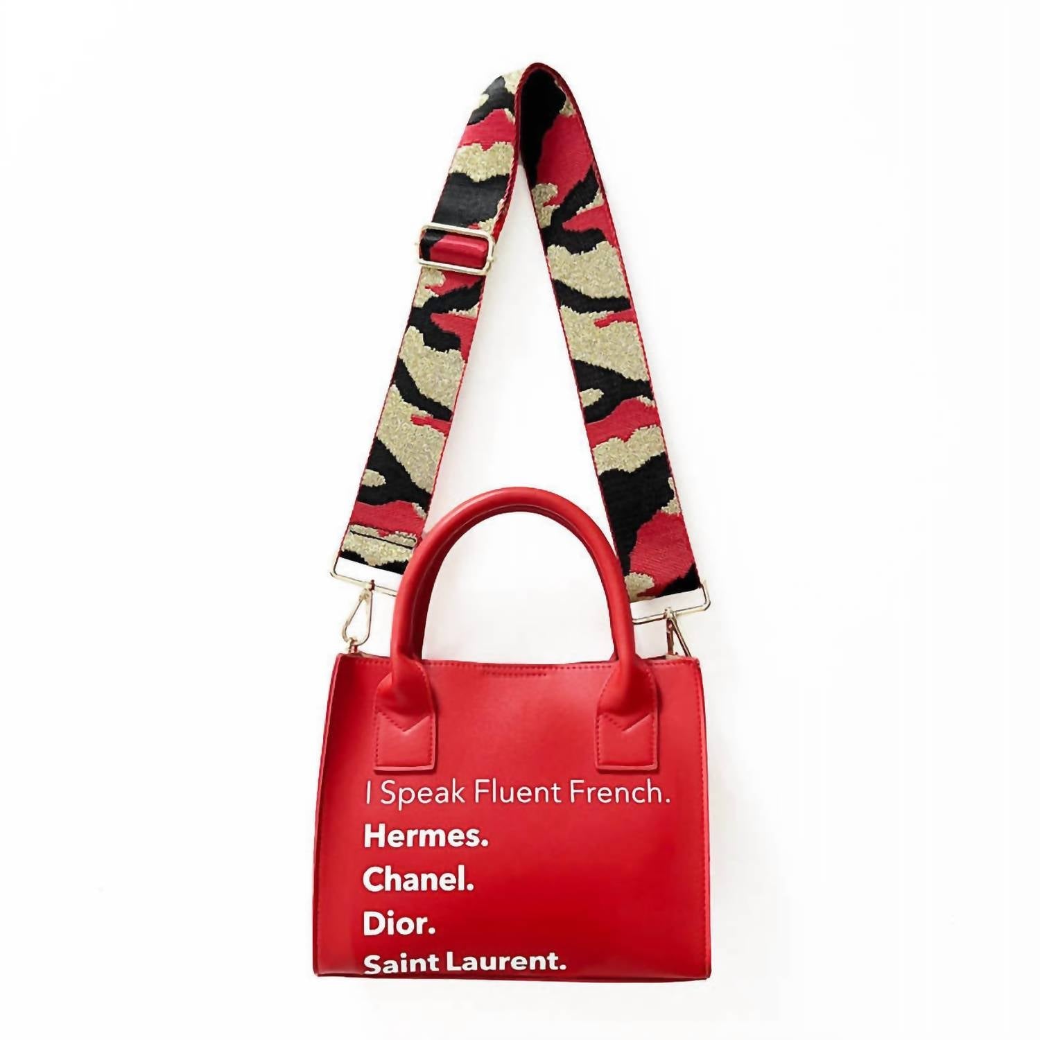 Peace Love Fashion - Women's Fluent In French Tote Bag - bags - handbags - red