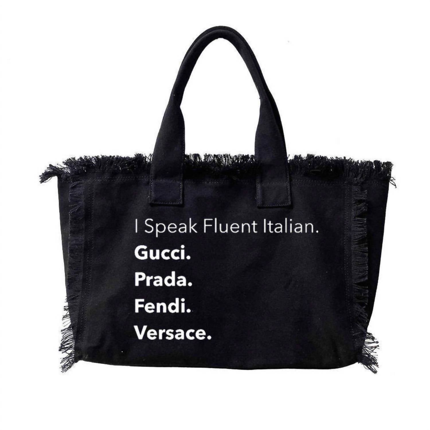 Peace Love Fashion - Women's Fluent In Italian Tote Bag - bags - black - handbags