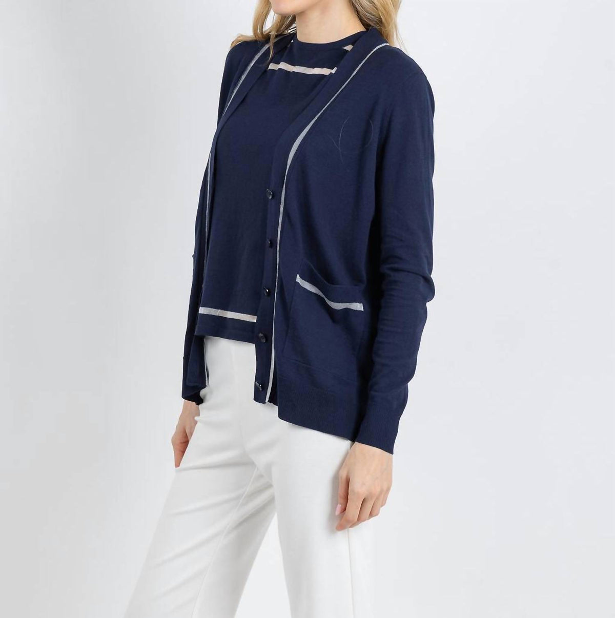 Peace Of Cloth - Sheer Stripe Cardigan