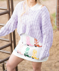 Peach Love - Cable Knit Sweater