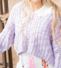 Peach Love - Cable Knit Sweater