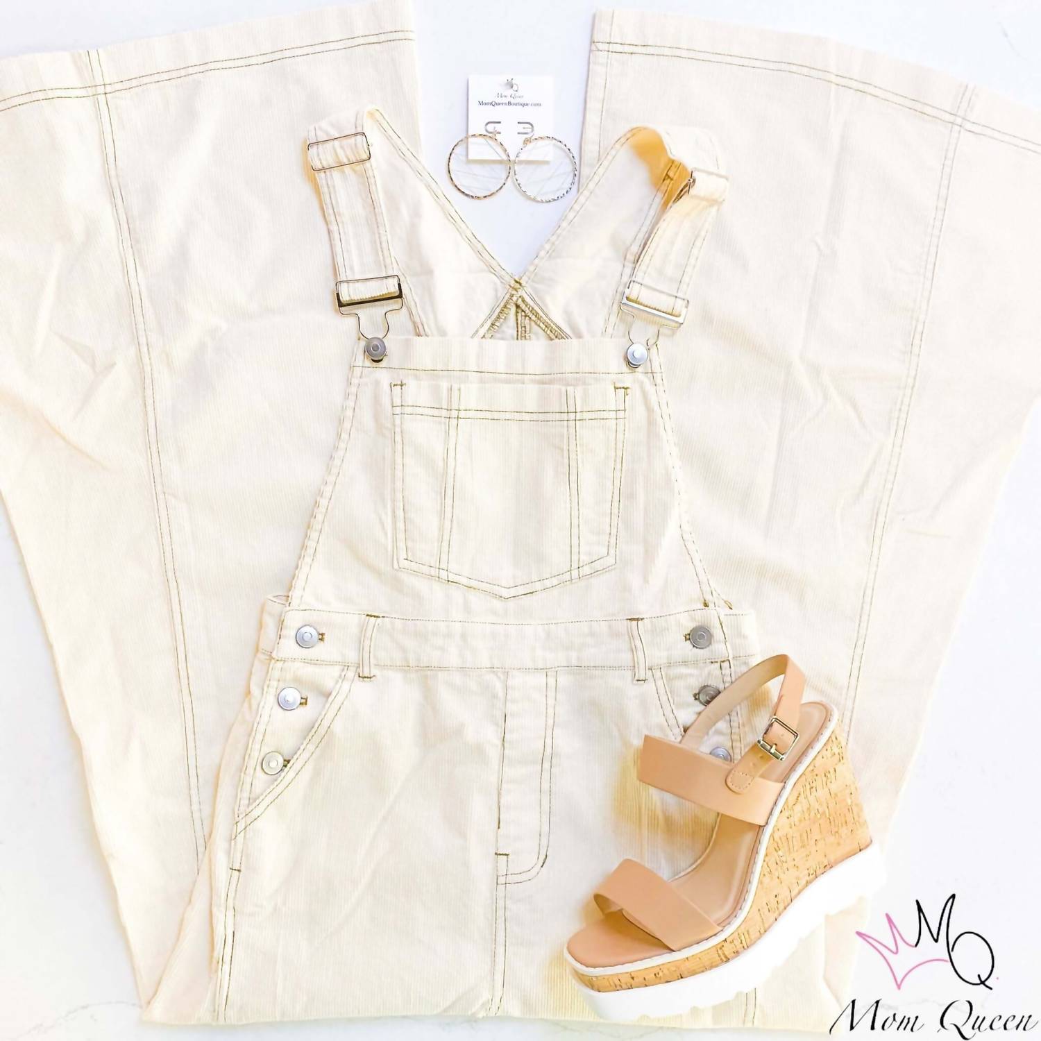 Peach Love - Cammie Corduroy Overalls - beige - clothing - cotton