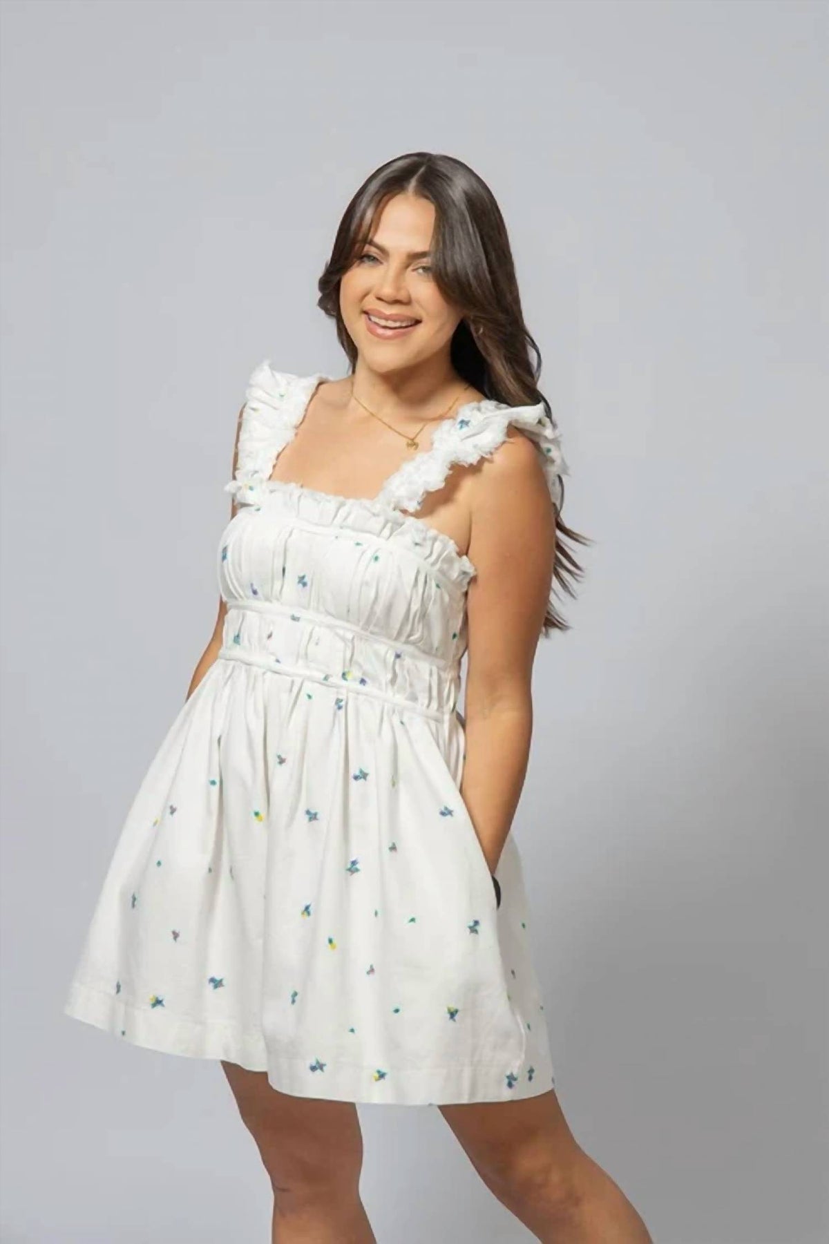 Peach Love - Ditsy Daisies Romper