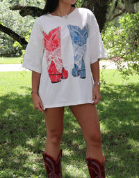 Peach Love - Lace Boots Tee