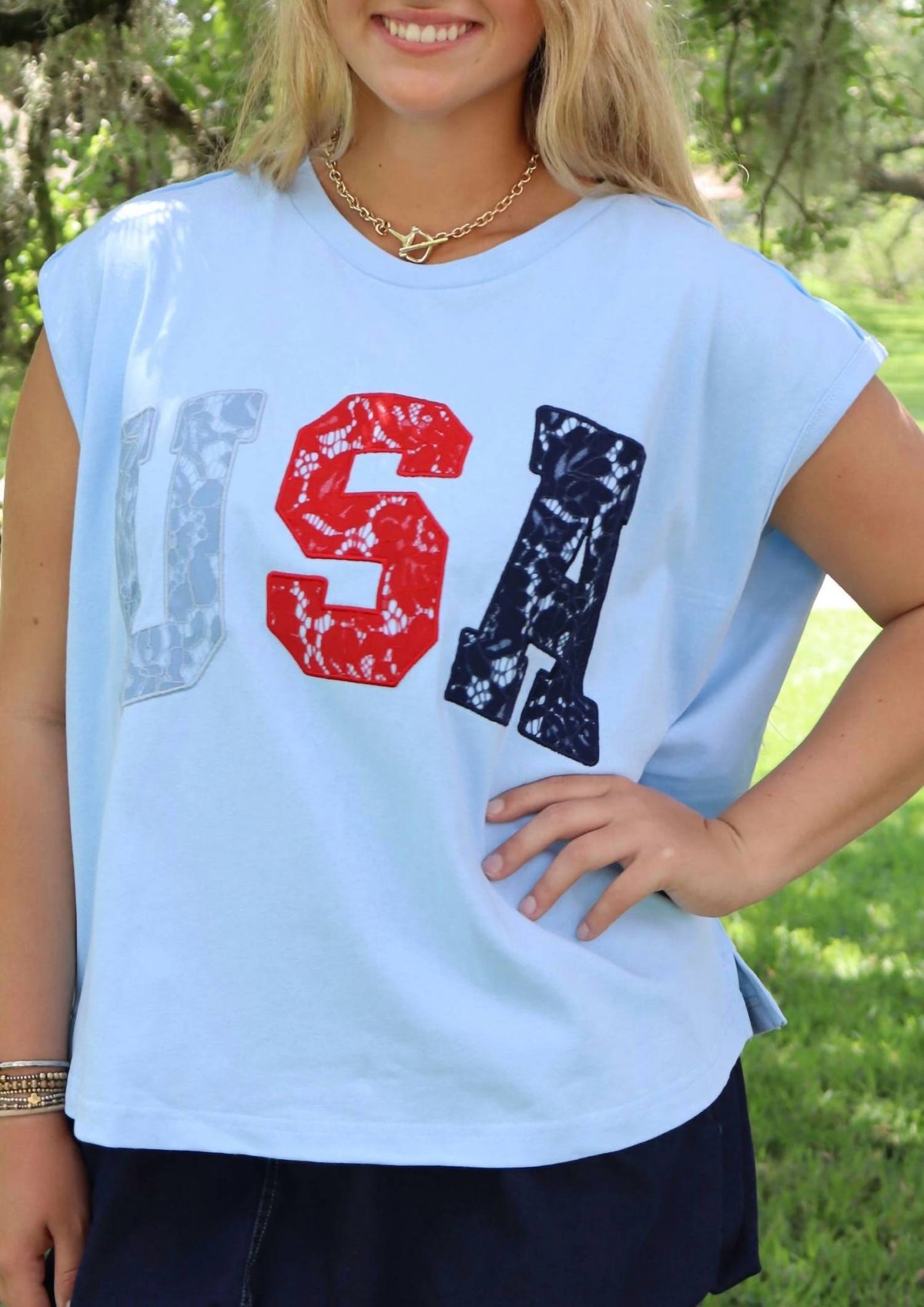 Peach Love - Lace Usa Tee