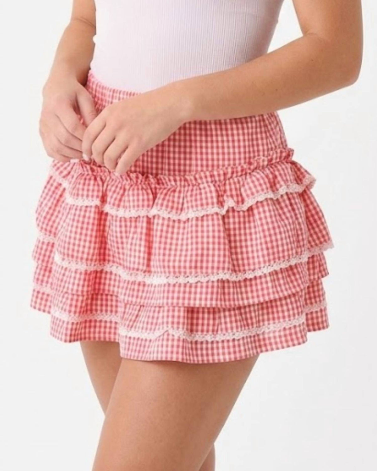 Peach Love - Lacey Ruffled Skirt