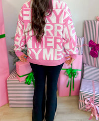 Peach Love - Merry Everything Crew Neck Sweater