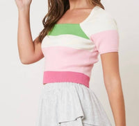 Peach Love - Pippy Ribbed Sweater Top - clothing - crop - tops - pink