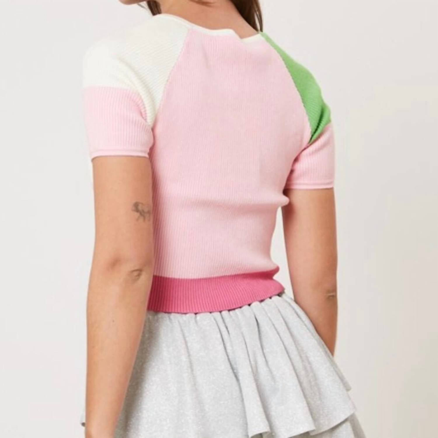 Peach Love - Pippy Ribbed Sweater Top - clothing - crop - tops - pink