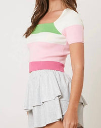 Peach Love - Pippy Ribbed Sweater Top - clothing - crop - tops - pink