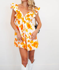 Peach Love - Poplin Floral Romper
