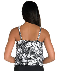 Penbrooke - Blouson Tankini Top - bikinis - black - clothing