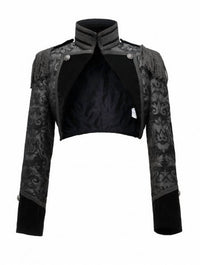 Pentagramme - Gothic Jacquard Open Front Bolero Jacket - black - clothing - jackets