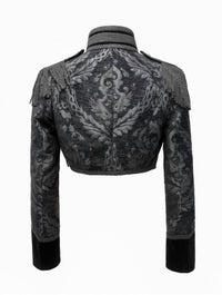 Pentagramme - Gothic Jacquard Open Front Bolero Jacket - black - clothing - jackets