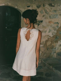 Peony - Embroidered Mini Keyhole Dress