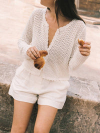 Peony - Pointelle Cardigan