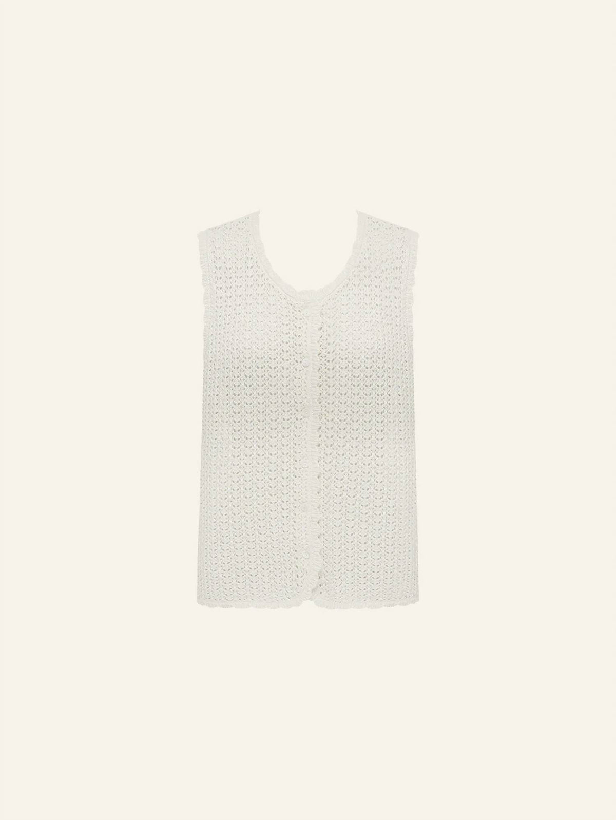 Peony - Pointelle Scoop Neck Vest