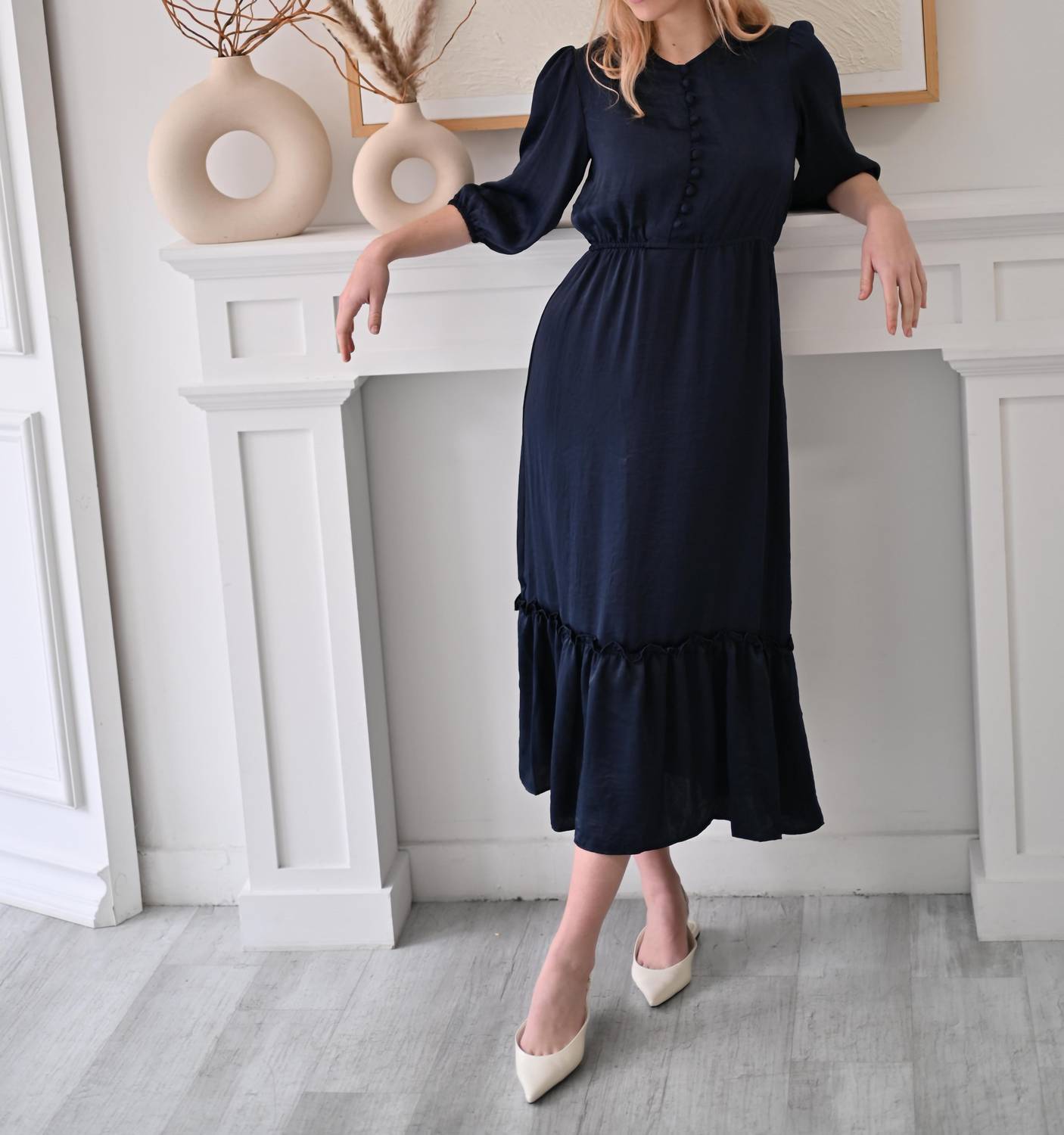 Pero New York - Caroline Dress - blue - clothing - directbrandpartner