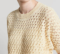 Peserico - Cotton Cordonnet Sweater With Sequins - clothing - cotton - blend - crew