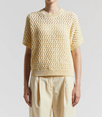 Peserico - Cotton Cordonnet Sweater With Sequins - clothing - cotton - blend - crew