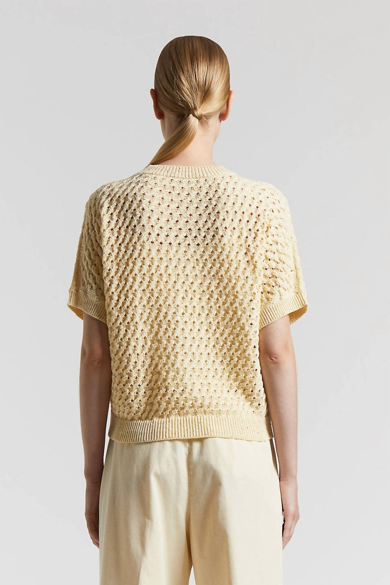 Peserico - Cotton Cordonnet Sweater With Sequins - clothing - cotton - blend - crew