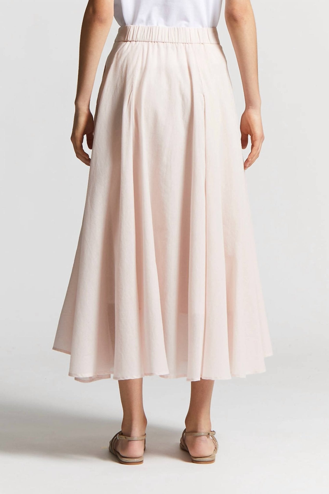 Peserico - Cotton Voile Semi - transparent Midi Skirt - clothing - cotton - knee - length - skirts